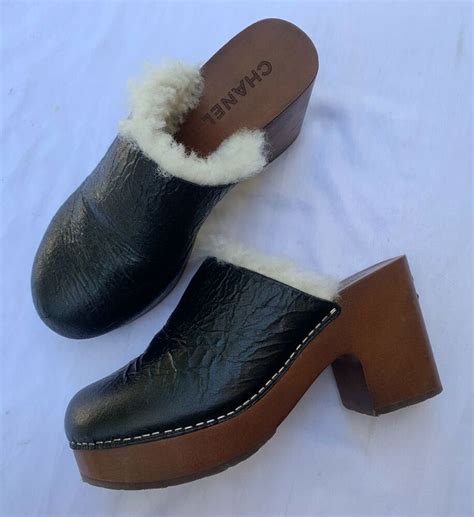 chanel clogs shearling|Clogs .